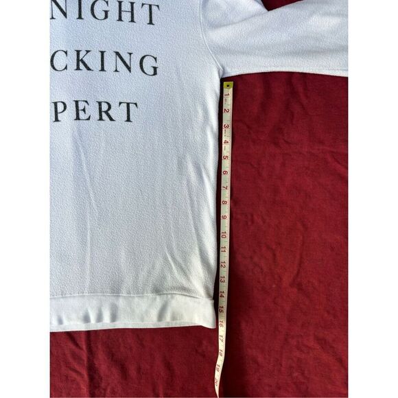 Wildfox Womens White Midnight Snacking Expert Long Sleeve Pullover Hoodie Medium - Picture 3 of 6